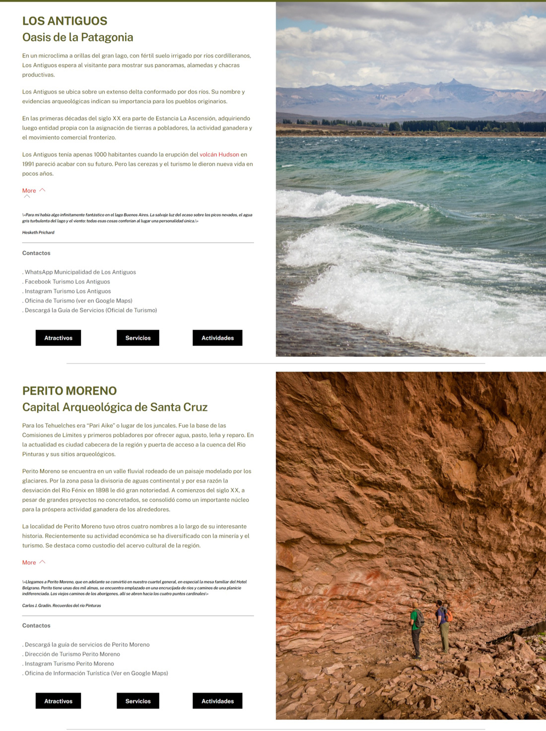 Paginaweb corazondelapatagonia losantiguos cuevadelasmanos