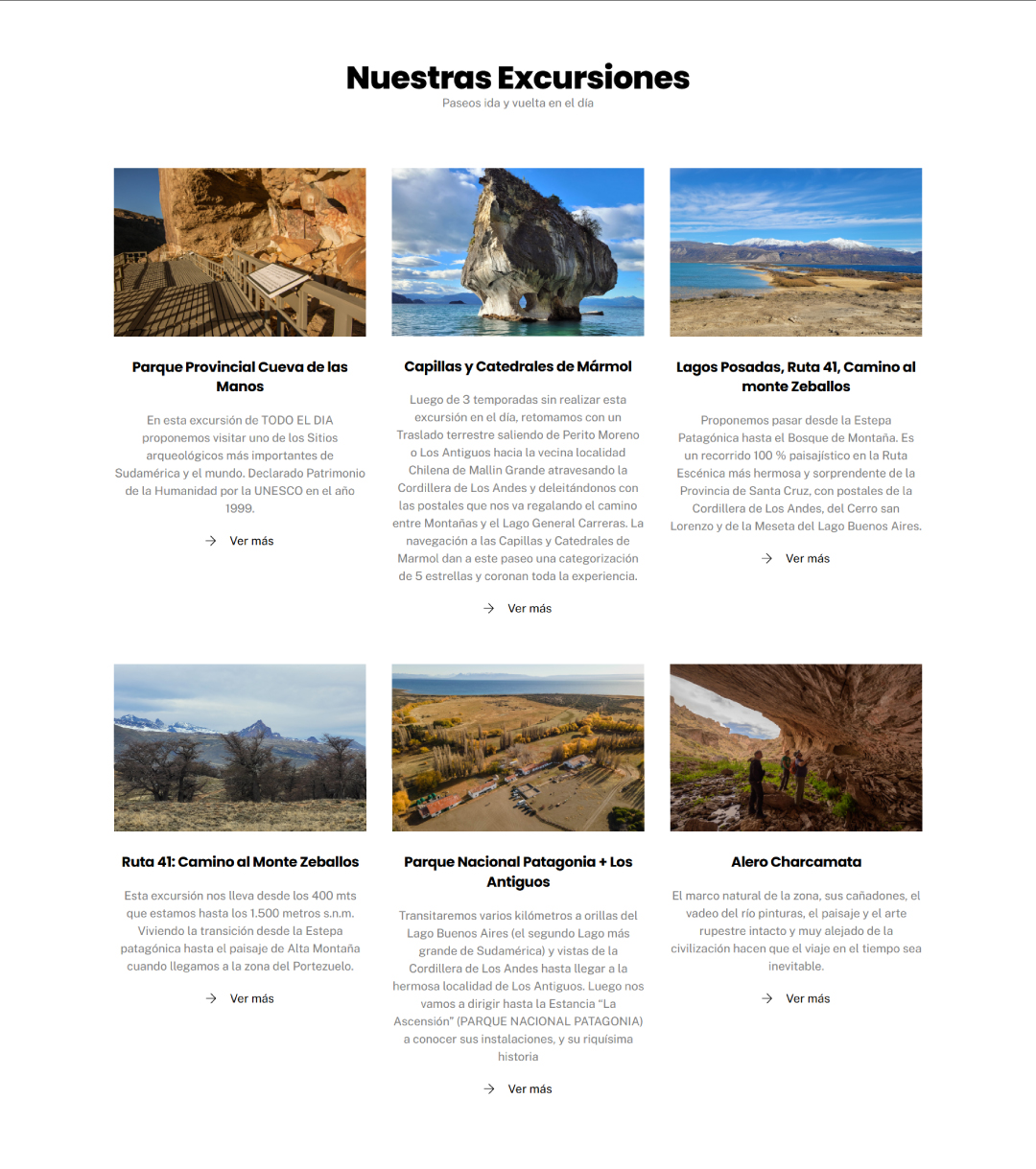 Paginaweb zoyenturismo patagonia excursiones